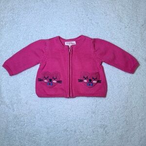 Gymboree Pink Zip-Front Kitty Sweater for Kids